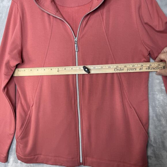 Coldwater Creek Jacket Womens Small Pink Full Zip Mock Neck Pockets Stretch - Picture 7 of 10